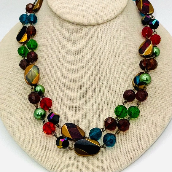 Gorgeous Vintage Long Strand Glass Beads in Vibrant Jewel Tone Colors - Picture 3 of 16